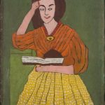 Malerei einer Frau von Ondrej ?šteberl, Lesende