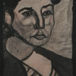 Portrait einer Frau, schwarz-weiß