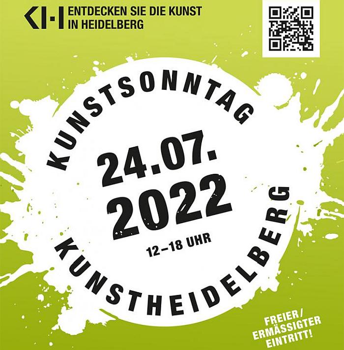 Plakat mit der Aufschrift Kunstsonntag 24.07.2022 Kunstheidelberg