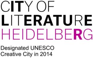 Schriftzug: City of Literature Heidelberg, Designated UNESCO Creative City in 2014