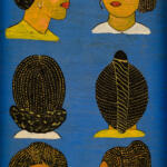 sechs weibliche Torso mit unterschiedlichen Frisuren.